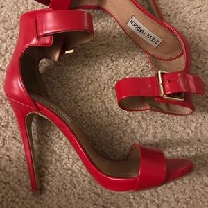 Steve Madden Red Strapped Stilettos (High Heels)